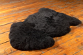 Single Black Sheepskin Rug - Double Black Sheep Skin Rug